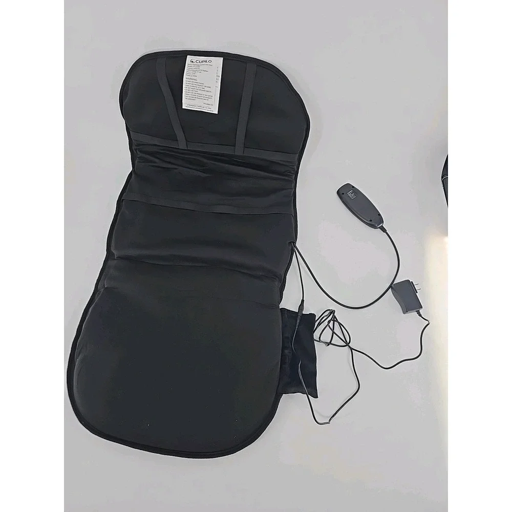 Cupilo Massage Cushion‎ W/ Heat 100% Polyester- Free Shipping Open Box CPL 2102